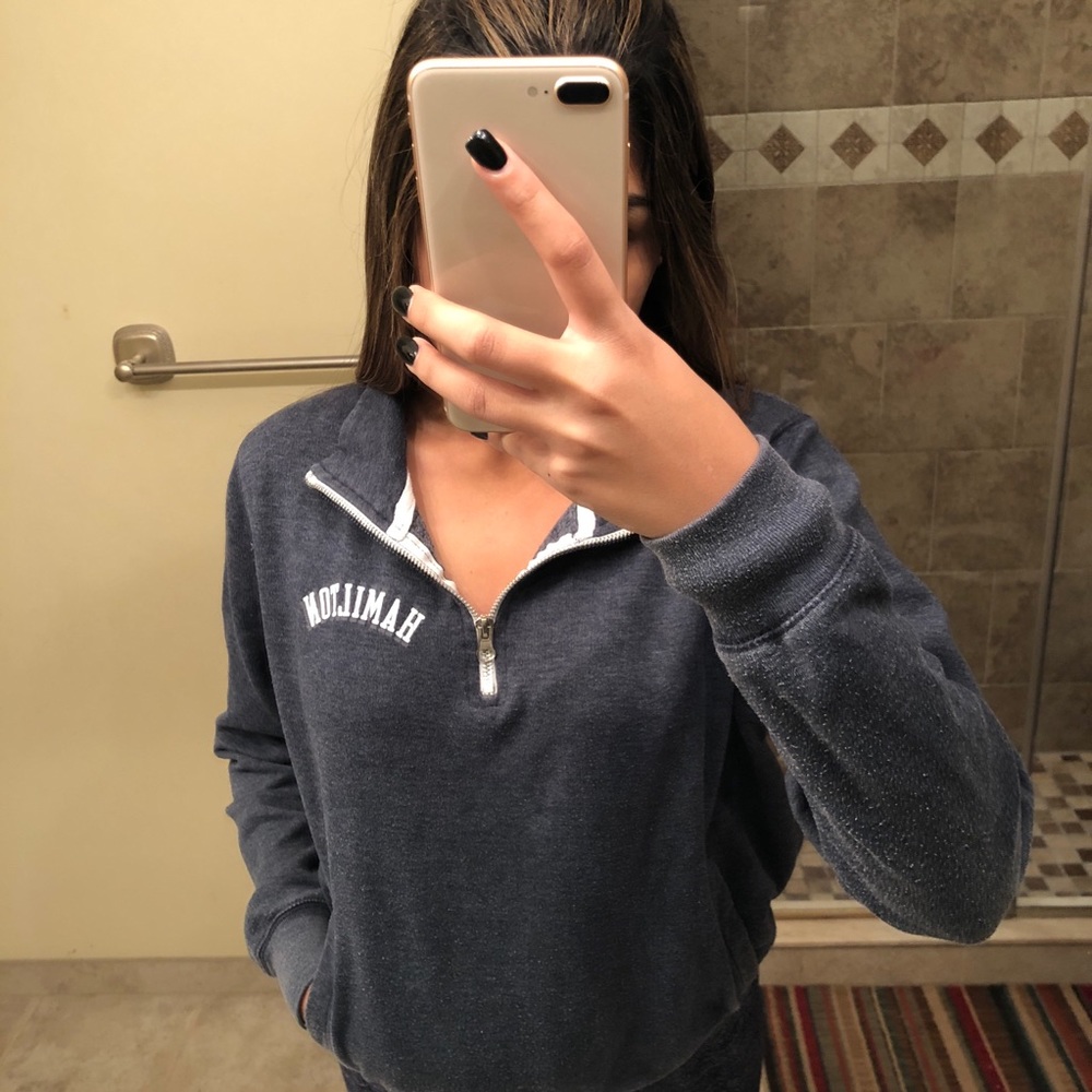 hamilton blue grey quarter zip